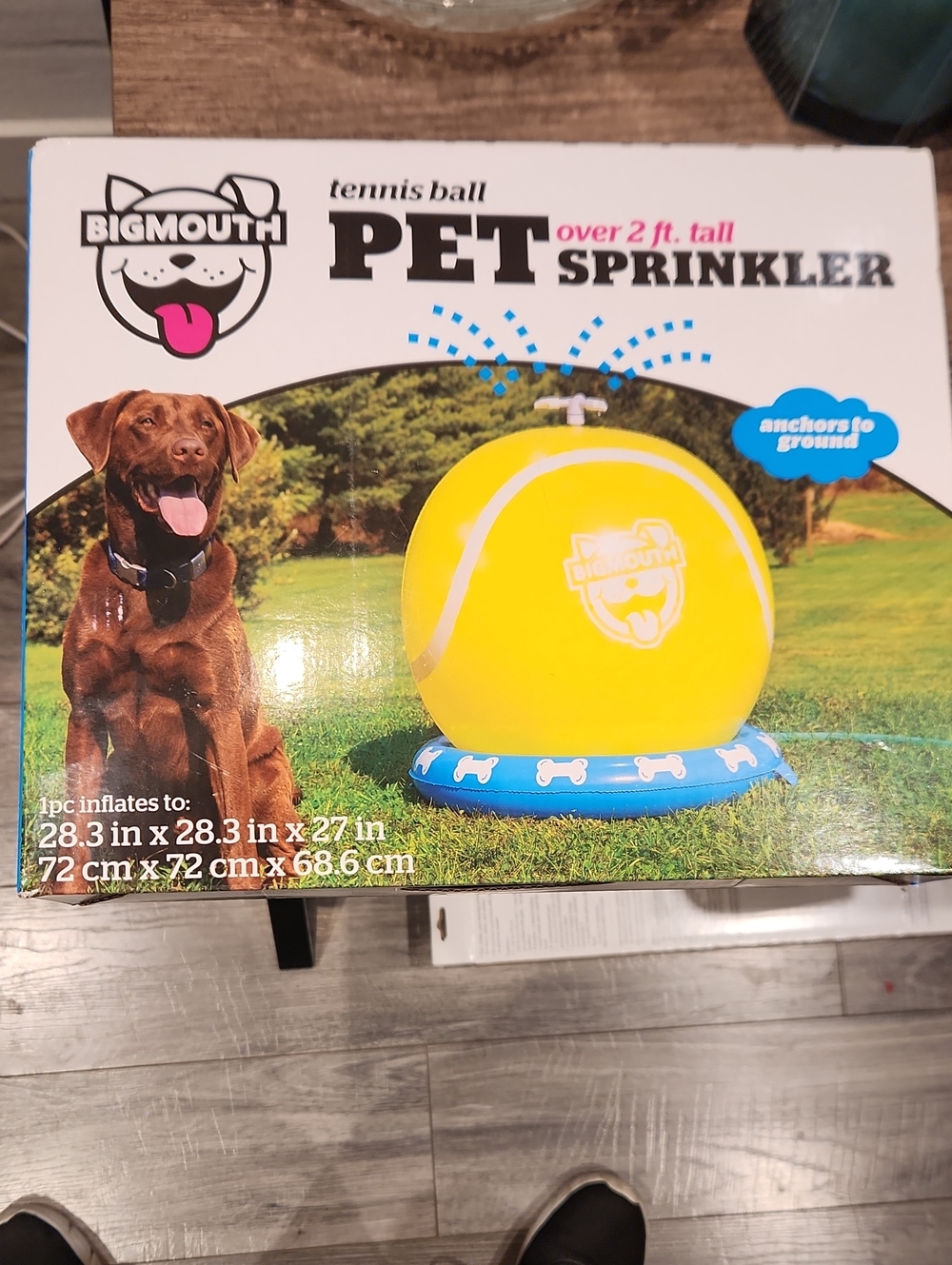 NWT BigMouth Yellow Tennis Ball Pet Sprinkler for Dogs Over 2' Tall
